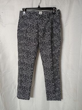 GAP Black & White Patterned Women's Pants - Straight Ankle